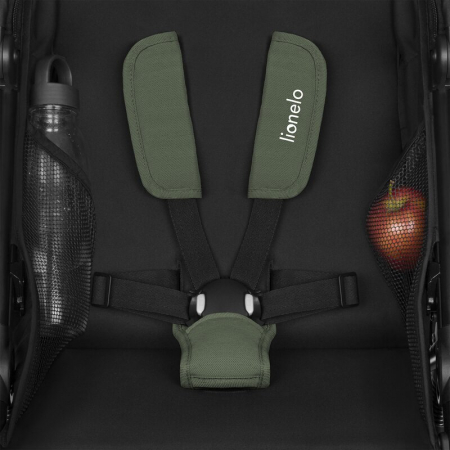 Carucior sport, Lionelo, Azura, Cu 3 roti, Cu baldachin XXL impermeabil, Pliere compacta, Pana la 22 kg, 6-48 luni, Conform cu standardele europene de securitate EN1888-1 si EN1888-2, Verde [14]