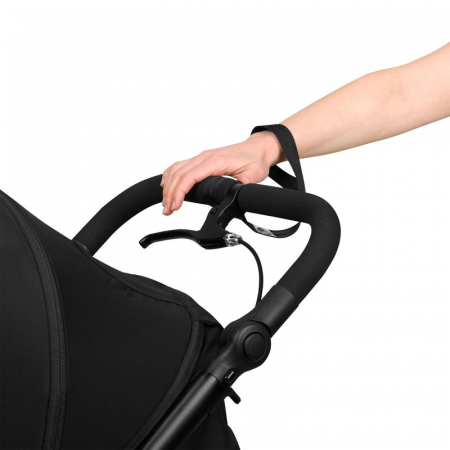 Carucior sport, Lionelo, Azura, Cu 3 roti, Cu baldachin XXL impermeabil, Pliere compacta, Pana la 22 kg, 6-48 luni, Conform cu standardele europene de securitate EN1888-1 si EN1888-2, Negru [16]