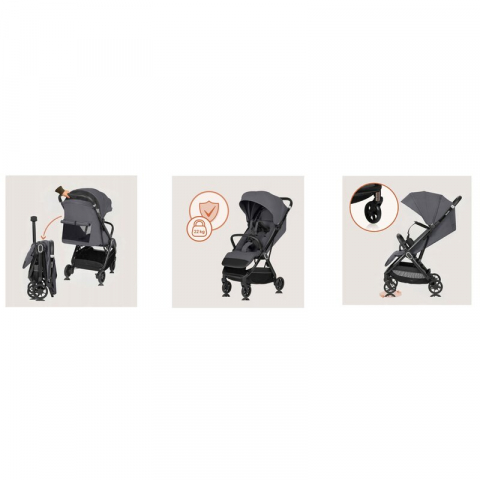 Carucior sport, Lionelo, Bess, Greutate redusa - 7.5 kg, Sustine 22 kg, 6 luni+, Capotina impermeabila, Protectie SPF 50+, Include suport sticla, Pliere cu o singura mana, Compact, Maner pentru transp [30]