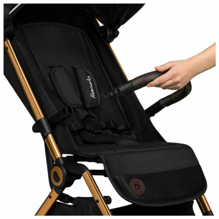Carucior sport, Lionelo, Cloe, Cu accesorii, Cadru din aluminiu, Pana la 22 kg, Usor, Pliere compacta pentru avion, cu o singura mana, Ideal pentru toate tipurile de suprafete, 6 luni+, Black Onyx [14]