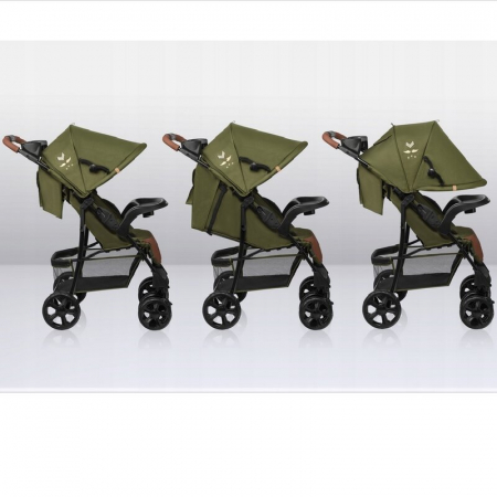 Carucior sport, Lionelo, Emma Plus, Cu tavita, 2 Suporturi pentru pahar, Geanta accesorii, Conform cu standardul european de securitate EN1888-1, Forest Green [24]