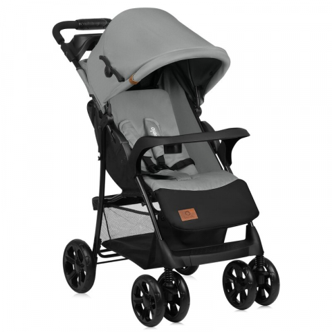 Carucioare sport - Carucior sport, Lionelo, Emma Plus, Cu tavita, 2 Suporturi pentru pahar, Geanta accesorii, Conform cu standardul european de securitate EN1888-1, Gri