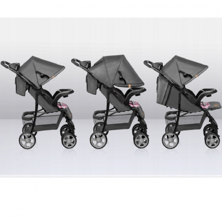 Carucior sport, Lionelo, Emma Plus, Cu tavita, 2 Suporturi pentru pahar, Geanta accesorii, Conform cu standardul european de securitate EN1888-1, Pink Scandi [31]