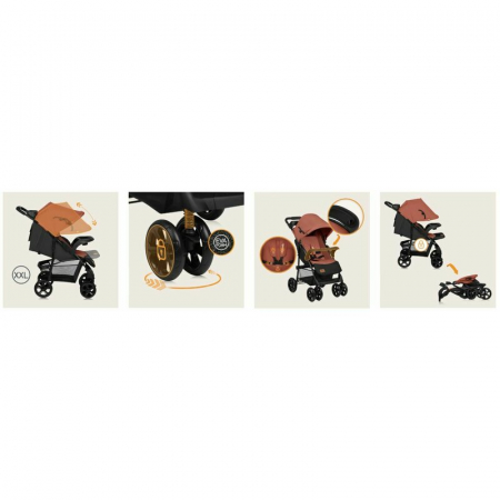 Carucior sport, Lionelo, Emma Plus, Cu tavita, 2 Suporturi pentru pahar, Geanta accesorii, Conform cu standardul european de securitate EN1888-1, Roz [19]