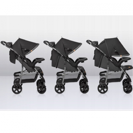 Carucior sport, Lionelo, Emma Plus, Cu tavita, 2 Suporturi pentru pahar, Geanta accesorii, Conform cu standardul european de securitate EN1888-1, Stone [41]
