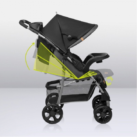 Carucior sport, Lionelo, Emma Plus, Cu tavita, 2 Suporturi pentru pahar, Geanta accesorii, Conform cu standardul european de securitate EN1888-1, Stone [42]