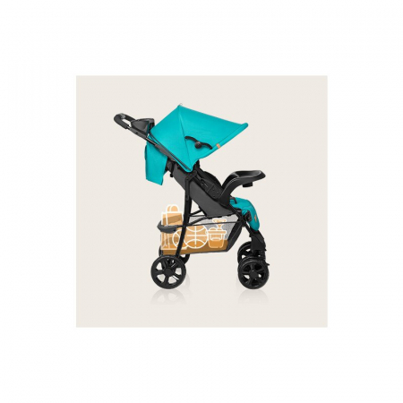 Carucior sport, Lionelo, Emma Plus, Cu tavita, 2 Suporturi pentru pahar, Geanta accesorii, Conform cu standardul european de securitate EN1888-1, Vivid Turquoise [23]