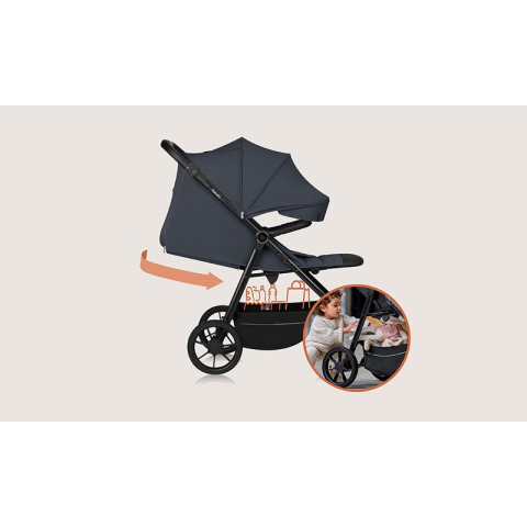 Carucior sport, Lionelo, Iva, Sustine 22 kg, 6 luni+, Capotina mare, Impermeabila, Protectie SPF 50+, 3 pozitii inclinare spatar, 8 pozitii inclinare suport picioare, 5 pozitii reglare maner, Include  [22]