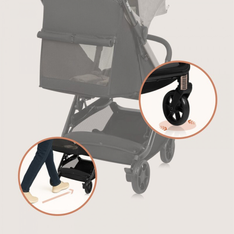Carucior sport, Lionelo, Julie Air, Greutate redusa - 7.5 kg, Sustine 22 kg, 6 luni+, Capotina impermeabila, Protectie SPF 50+, Include suport sticla, Pliere compacta pentru calatorii, Conform cu EN18 [15]