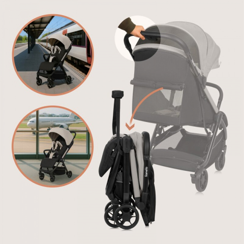 Carucior sport, Lionelo, Julie Air, Greutate redusa - 7.5 kg, Sustine 22 kg, 6 luni+, Capotina impermeabila, Protectie SPF 50+, Include suport sticla, Pliere compacta pentru calatorii, Conform cu EN18 [13]