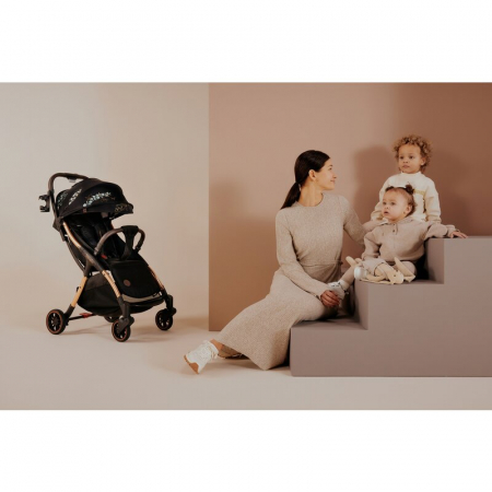 Carucior sport, Lionelo, Julie One, Editie limitata Golden Moments, De la nastere, Greutate redusa, Cu accesorii, Cadru din aluminiu, 0-22 kg, Pliere compacta pentru avion, Conform cu standardele euro [39]