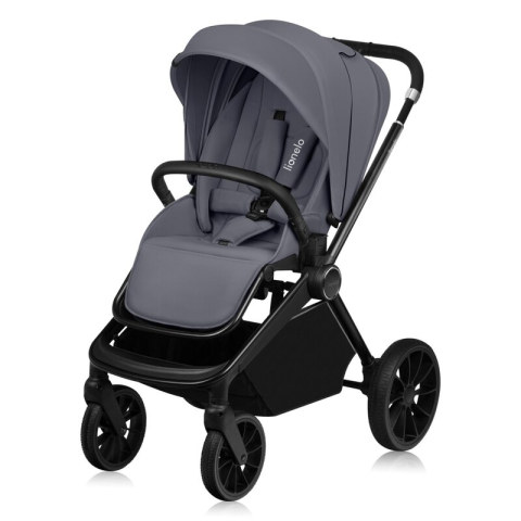 Carucior sport, Lionelo, Mika Plus, Cadru din aluminiu, Copertina XXL, Spatar reglabil in 3 pozitii, Cu accesorii, Pana la 22 kg, 6-48 luni; EN1888-1, EN1888-2 EN1466, Gri [3]