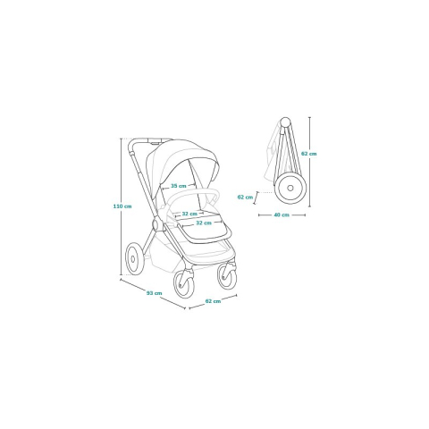 Carucior sport, Lionelo, Mika Plus, Cadru din aluminiu, Copertina XXL, Spatar reglabil in 3 pozitii, Cu accesorii, Pana la 22 kg, 6-48 luni; EN1888-1, EN1888-2 EN1466, Negru [24]