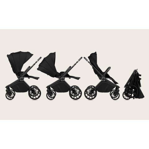 Carucior sport, Lionelo, Mika Plus, Cadru din aluminiu, Copertina XXL, Spatar reglabil in 3 pozitii, Cu accesorii, Pana la 22 kg, 6-48 luni; EN1888-1, EN1888-2 EN1466, Negru [8]