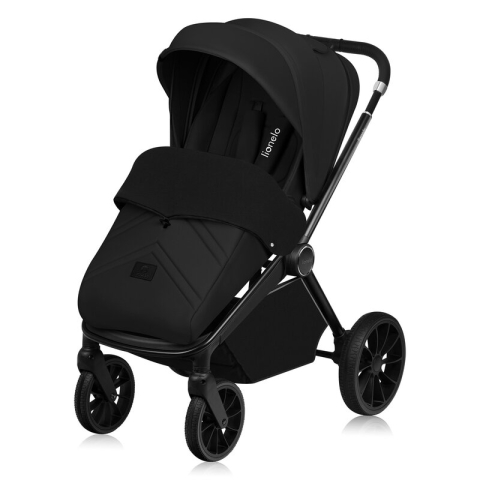 Carucior sport, Lionelo, Mika Plus, Cadru din aluminiu, Copertina XXL, Spatar reglabil in 3 pozitii, Cu accesorii, Pana la 22 kg, 6-48 luni; EN1888-1, EN1888-2 EN1466, Negru [4]