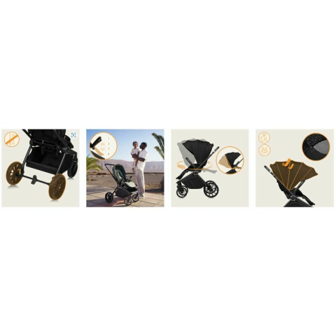 Carucior sport, Lionelo, Mika Plus, Cadru din aluminiu, Copertina XXL, Spatar reglabil in 3 pozitii, Cu accesorii, Pana la 22 kg, 6-48 luni; EN1888-1, EN1888-2 EN1466, Negru [22]