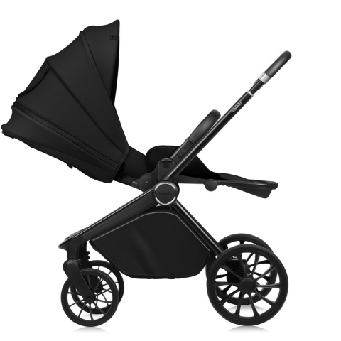 Carucior sport, Lionelo, Mika Plus, Cadru din aluminiu, Copertina XXL, Spatar reglabil in 3 pozitii, Cu accesorii, Pana la 22 kg, 6-48 luni; EN1888-1, EN1888-2 EN1466, Negru [10]