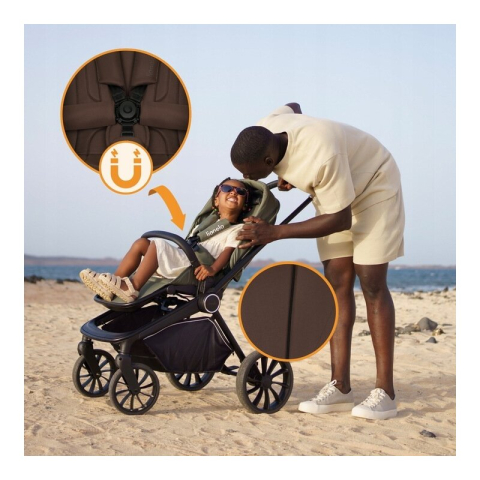 Carucior sport, Lionelo, Mika Plus, Cadru din aluminiu, Copertina XXL, Spatar reglabil in 3 pozitii, Cu accesorii, Pana la 22 kg, 6-48 luni; EN1888-1, EN1888-2 EN1466, Mocha Mousse [14]