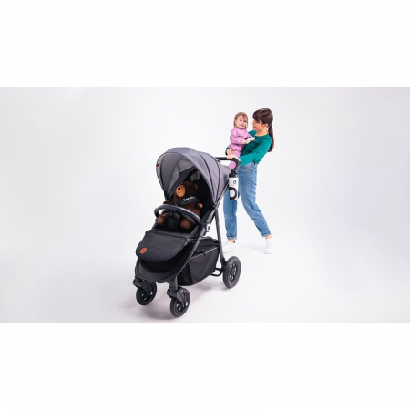 Carucior sport, Lionelo, Natt, De la nastere, Cu accesorii si capotina XXL reglabila, 0 - 22 kg, Conform cu standardele europene de securitate EN1888-1, EN1888-2, Verde [37]