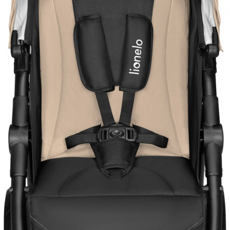 Carucior sport, Lionelo, Natt, De la nastere, Cu accesorii si capotina XXL reglabila, 0 - 22 kg, Conform cu standardele europene de securitate EN1888-1, EN1888-2, Bej [16]