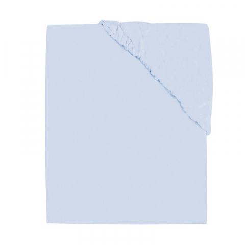 Mobilier si Lenjerie - Cearceaf cu elastic, MimiNu, Jerse, Pentru patut 140X70 cm, Material certificat Oeko Tex Standard 100, Light Blue