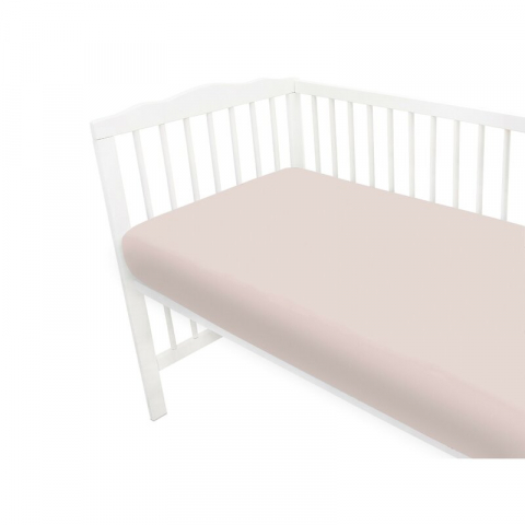 Cearceaf cu elastic, MimiNu, Jerse, Pentru patut 140X70 cm, Material certificat Oeko Tex Standard 100, Powder Pink [2]