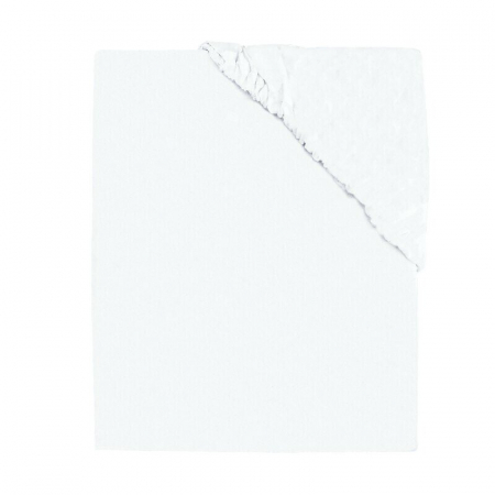 Cearceaf cu elastic, MimiNu, Pentru landou, carucior si cosulet, 80x35 cm, Din Jerseu, Material certificat Oeko Tex Standard 100, Alb [1]
