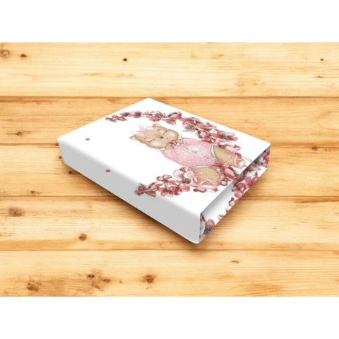 Cearceaf cu elastic, MimiNu, Pentru patut 120X60 cm, Din bumbac certificat Oeko Tex Standard 100, Design, Betty [1]