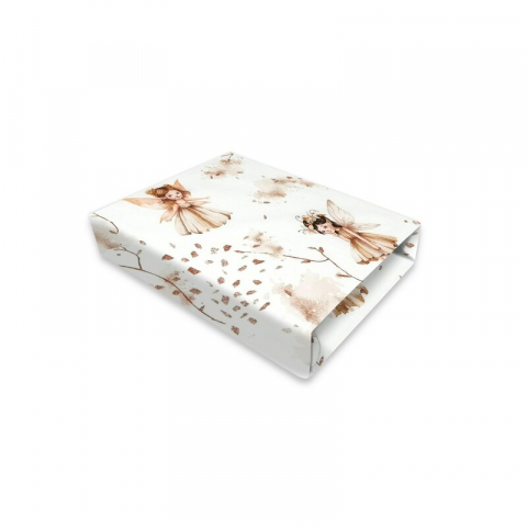 Mobilier si Lenjerie - Cearceaf cu elastic, MimiNu, Pentru patut 120X60 cm, Din bumbac certificat Oeko Tex Standard 100, Fairy