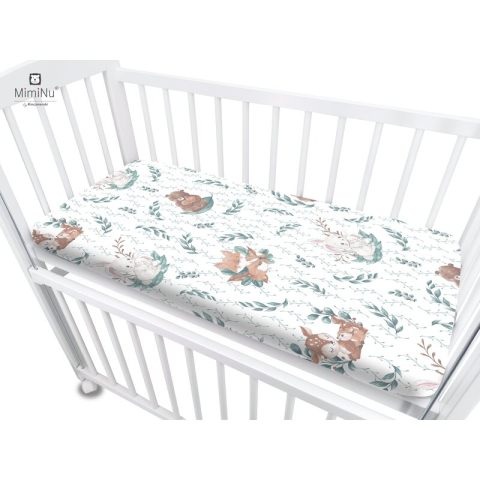 Cearceaf cu elastic, MimiNu, Pentru patut co-sleeper, Luna, Dimensiune 84.5 x 50.5 cm, Din bumbac certificat Oeko Tex Standard 100, Lulu Natural [3]