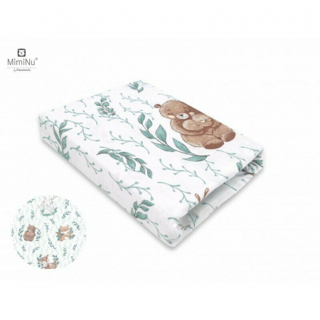Cearceaf cu elastic, MimiNu, Pentru patut co-sleeper, Theo, Dimensiune 85 x 46 cm, Din bumbac certificat Oeko Tex Standard 100, Lulu Natural [2]