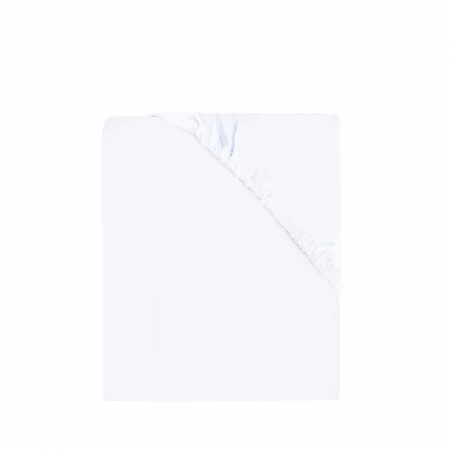 Mobilier si Lenjerie - Cearceaf cu elastic, MimiNu, Pentru patut co-sleeper, Timon, Din bumbac jersey, Dimensiune 87 x 51 cm, Material certificat Oeko Tex Standard 100, White
