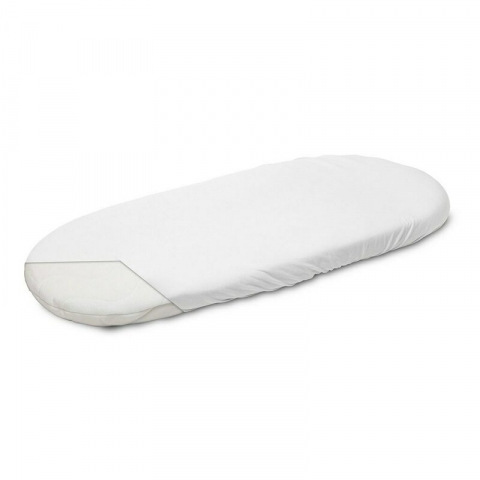 Cearceaf cu elastic, New Baby, Pentru landou, Din Bumbac, 35 x 75 cm, 0 luni+, White [1]
