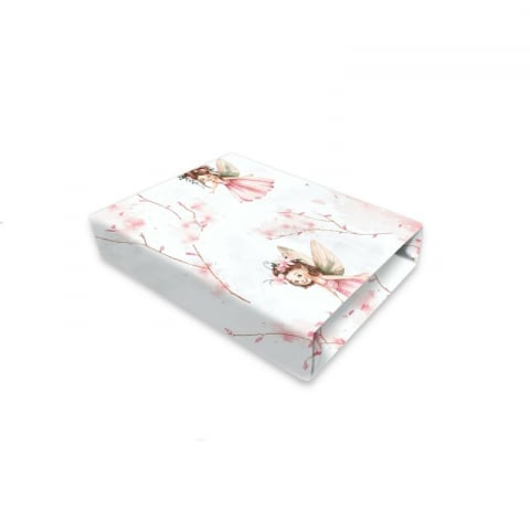 Mobilier si Lenjerie - Cearceaf cu elastic, Qmini, Pentru patut co-sleeper, Aurora, Dimensiune 76 x 43 cm, Din bumbac certificat Oeko Tex Standard 100, Fairy Pink