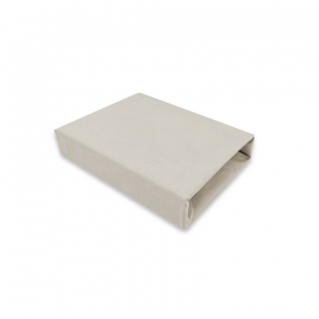 Mobilier si Lenjerie - Cearceaf cu elastic, Qmini, Pentru patut co-sleeper, Theo, Dimensiune 85 x 46 cm, Din bumbac certificat Oeko Tex Standard 100, Beige
