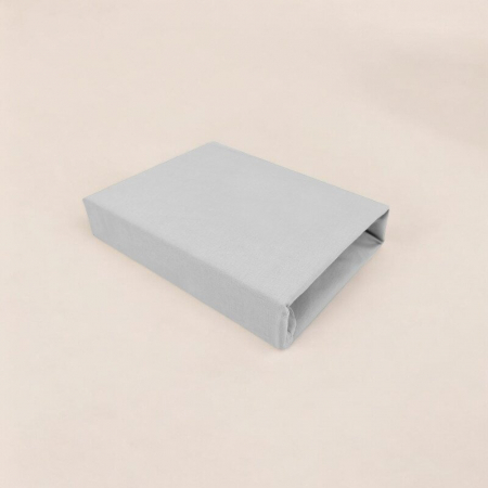 Cearceaf cu elastic, Qmini, Pentru patut co-sleeper, Theo, Dimensiune 85 x 46 cm, Din bumbac certificat Oeko Tex Standard 100, Grey [1]