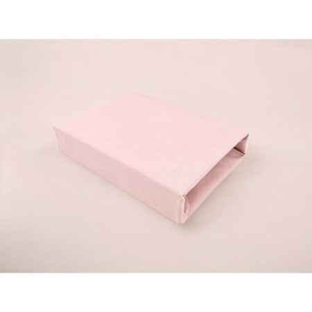 Cearceaf cu elastic, Qmini, Pentru patut co-sleeper, Theo, Dimensiune 85 x 46 cm, Din bumbac certificat Oeko Tex Standard 100, Powdery pink [1]