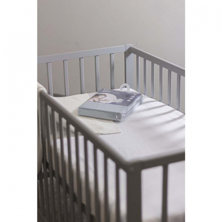 Cearceaf cu eleastic, Petite&Mars, Soft Dream, Din Jersey, Lavabil la masina pana la 40 de garde, 120x60 cm, Gri [3]