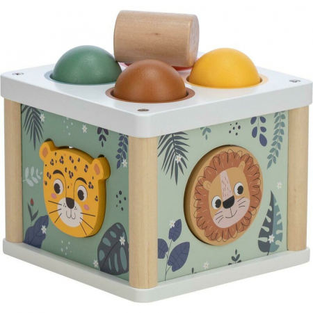 Centru de activitati, Free2Play, Cu figurine, Cu ciocanel, Din lemn, Conform cu standardul european de securitate EN71/123, 15 x 15 x 12 cm, 12 luni+, Multicolor [5]