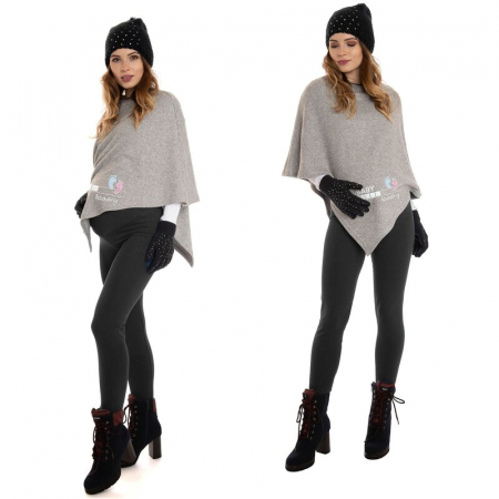 Pentru Mama - Colanti, Qmini, Pentru gravide, Cu talie speciala, Din 95% bumbac si 5% spandex, Pentru perioada rece, Black, Masura S