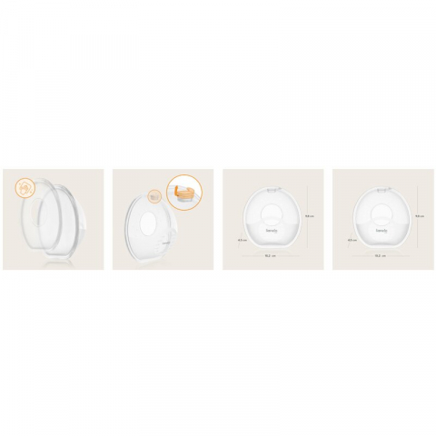 Colectoare san, Lionelo, 2 buc, 60 ml, fara BPA, Ergonomice, Compatibile cu orice sutien, Transparent [12]