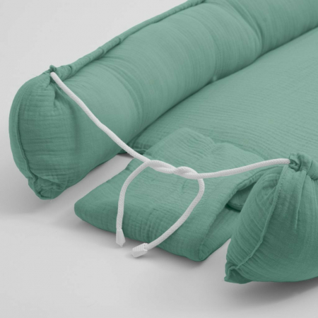 Cosulet bebelus, New Baby, Pentru dormit, Baby Nest 80 x 50 cm, Din muselina, Din materiale certificate Oeko Tex Standard 100, Green [3]