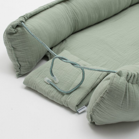 Cosulet bebelus, New Baby, Pentru dormit, Baby Nest 80 x 50 cm, Din muselina, Din materiale certificate Oeko Tex Standard 100, Salvia [5]