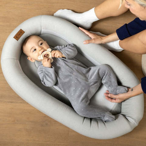 Cosulet confortabil pentru bebelusi, Jane, Joy Baby Nest, Material respirabil 3D, Cu perna pentru prevenire plagiocefalie, Star [2]