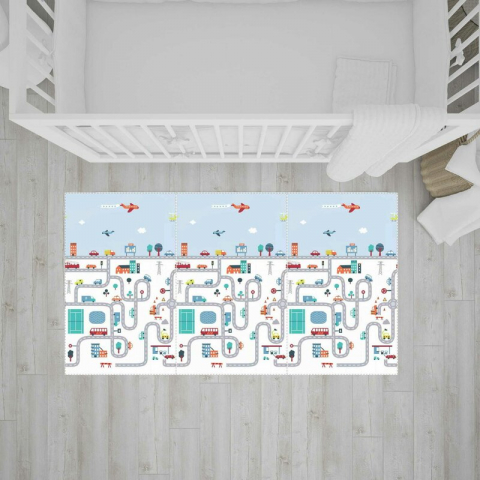 Covoras de joaca, Bocioland, City, Pliabil, Protectie impotriva loviturilor, Dimensiune mare, 200 x 150 cm, Cu Imprimeu pe ambele parti, Potrivit pentru utlizare atat in interior, cat si in exterior [3]