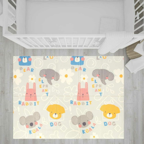 Covoras de joaca, Bocioland, Grey Elephant, Pliabil, Protectie impotriva loviturilor, Dimensiune mare, 180 x 150 cm, Cu Imprimeu pe ambele parti, Potrivit pentru utlizare atat in interior, cat si in e [10]