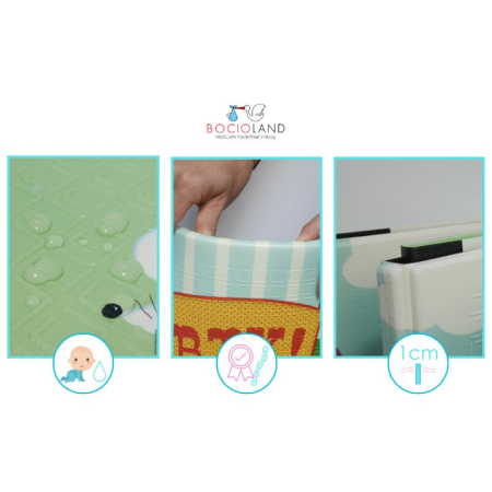 Covoras de joaca, Bocioland, Happy Day, Pliabil, Protectie impotriva loviturilor, Dimensiune mare, 200 x 150 cm, Cu Imprimeu pe ambele parti, Potrivit pentru utlizare atat in interior, cat si in exter [8]