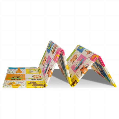 Covoras de joaca, Bocioland, Happy Day, Pliabil, Protectie impotriva loviturilor, Dimensiune mare, 200 x 150 cm, Cu Imprimeu pe ambele parti, Potrivit pentru utlizare atat in interior, cat si in exter [5]