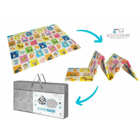 Covoras de joaca, Bocioland, Happy Day, Pliabil, Protectie impotriva loviturilor, Dimensiune mare, 200 x 150 cm, Cu Imprimeu pe ambele parti, Potrivit pentru utlizare atat in interior, cat si in exter [7]