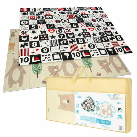 Covoras de joaca, Bocioland, Little Bear, Pliabil, Protectie impotriva loviturilor, Dimensiune mare, 200 x 150 cm, Cu Imprimeu pe ambele parti, Potrivit pentru utlizare atat in interior, cat si in ext [1]